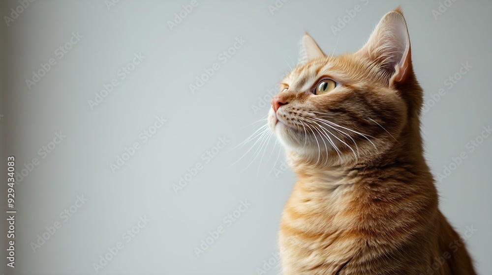 Aufkleber a cat with a yellow face is sitting on a white background the cat has a very cute and friendly expre
