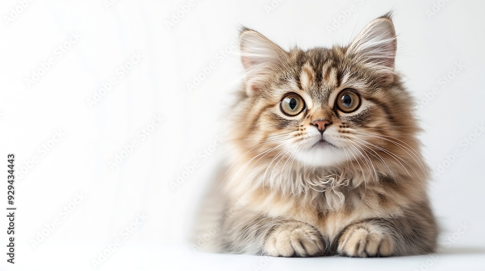 Poster persian longhair cat felis silvestris catus is characterised by a round face and short muzzle with s