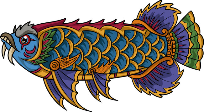 recommend clip art: Colorful fish zentangle arts isolated