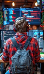 Obraz premium Tech tribute: programmer's day, an annual recognition of programmers' ingenuity and dedication, celebrated globally with hackathons, workshops, and innovation showcases.