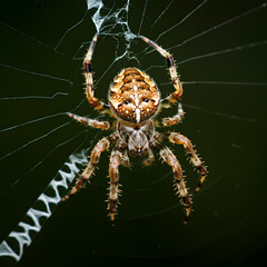 Spider on the web, Close-up