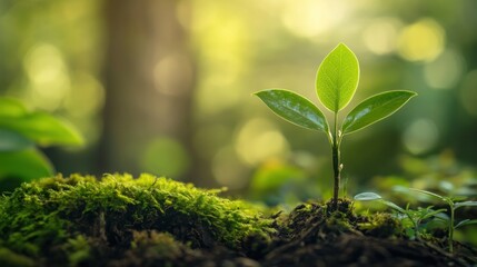 A Small Sprout Growing in a Forest