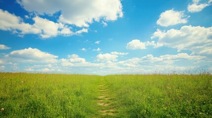 Obraz premium Pathway Through Green Fields