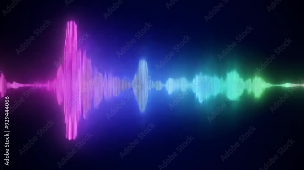 Aufkleber colorful sound waves display vibrant peaks and valleys, illustrating audio frequencies in shades of 