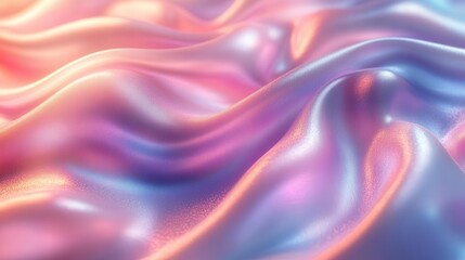 Obraz premium mesmerizing holographic texture with iridescent ripples and prismatic light effects ethereal dreamy atmosphere with soft pastel hues