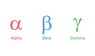 Alpha beta gamma letter icon symbol.