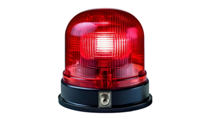 Red siren light on transparency background PNG