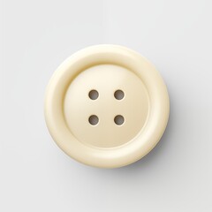 A white button featuring four holes, designed for sewing or fastening garments, displayed against a neutral background.