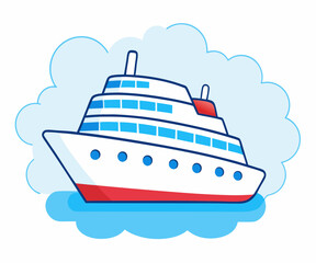Obraz premium Cruise ship icon stock illustration