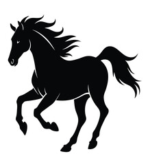 horse silhouette isolated on white