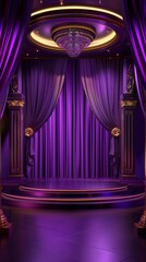 3d render theater stage background, podium for product stand display, advertising, mockup. 