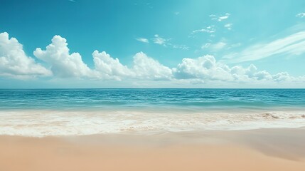 Beautiful empty tropical beach and sea landscape background.