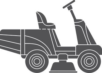 Riding trimming machine black icon. Garden cutting device