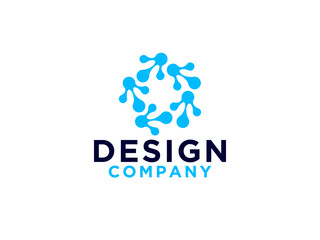 Abstract Initial Letter O Logo. Blue Square Rounded Style isolated on White Background. Usable for Business and Technology Logos.