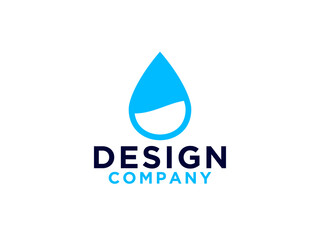 Abstract Water Sea Ocean Logo. Blue Circle Line Sun with Blue Sea Water Drop inside. Usable for Business and Nature Logos.