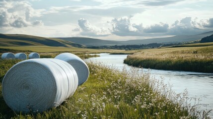 Hay Bales by the River