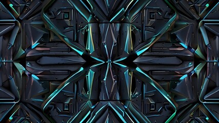 Futuristic 3D Seamless Geometric Background Pattern Generative AI

