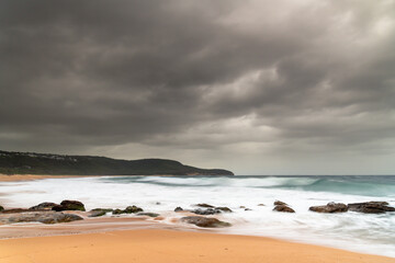 Moody morning sunrise at the seaside