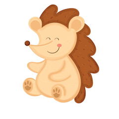 Cute hedgehog with simple and friendly design Vector