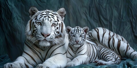 mom and baby white tiger  © Brian