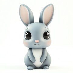 Cute cartoon rabbit with big eyes, perfect for children's illustrations or playful designs.