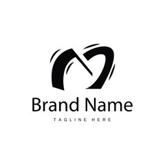 minimalist design letter initial m illustration m logo simple for brand template