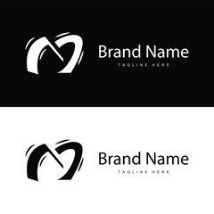 minimalist design letter initial m illustration m logo simple for brand template