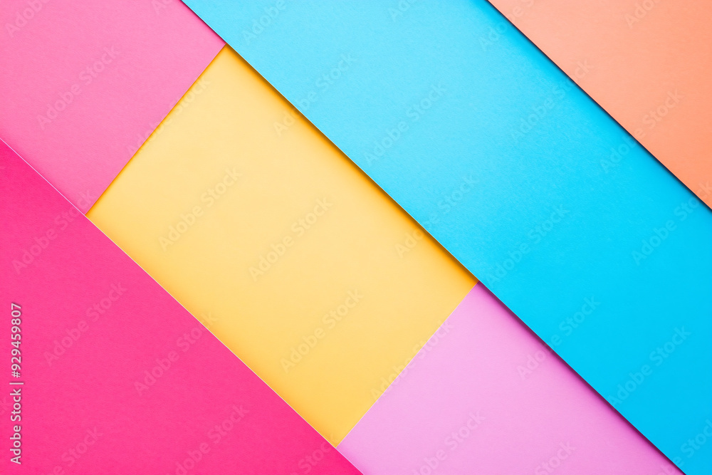 Poster a colorful background with a yellow square in the middle