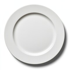 A white plate on a table with no food or drink, AI