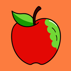 Red bitten apple stock illustration