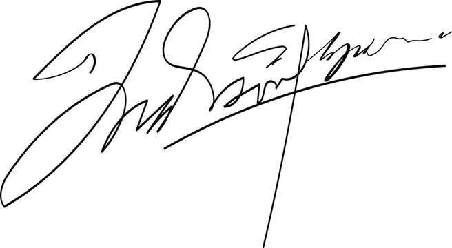 Hand written signature. Different example signatures isolated in white background. Vector illustration set of hand drawn name imprint.eps