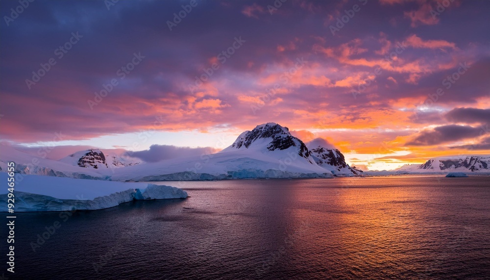 Canvas Prints beautiful colours during a stunning sunset on the coast of the antarctic peninsula