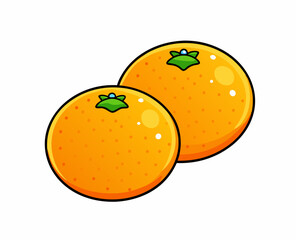 Two tangerine fruits stock illustration