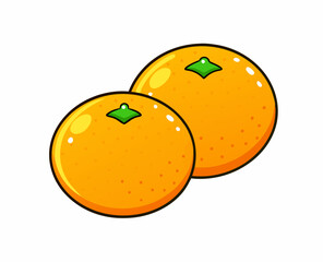 Two tangerine fruits stock illustration