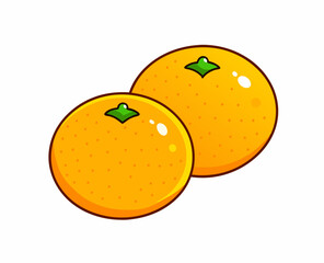 Two tangerine fruits stock illustration
