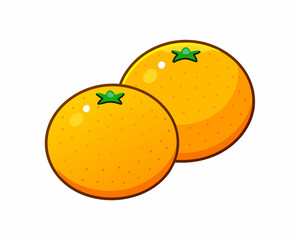 Two tangerine fruits stock illustration