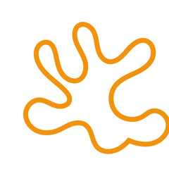 Orange abstract shapes outline vector