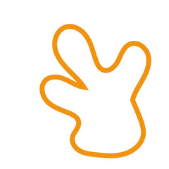 Orange abstract shapes outline vector