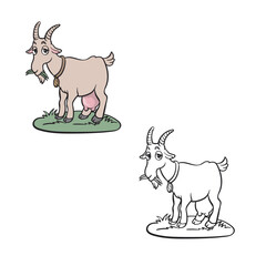 cartoon goat drawing with line art style. simple design outline style. you can change color you want. easy to edit. goat vector illustrations