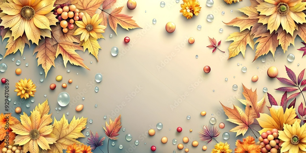 Wall mural autumn background with leaves