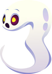 Number three Halloween ghosts font, scary typeface, horror evil type, spooky monster alphabet. Cartoon funny 3 symbol, numeral math sign in shape of surprised spook. Isolated vector mathematics digit