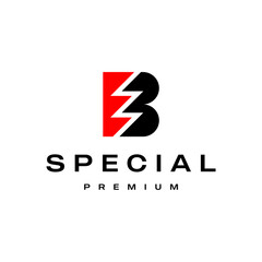 B letter Thunder abstract logo vector icon mark   © MENK