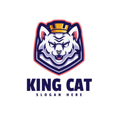 King Cat illustration vector mascot logo