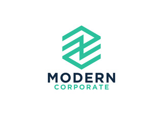 Simple Initial Letter Z Logo. Shape with Negative Space Z Letter inside. Usable for Business and Technology Logos.