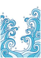 かわいいポップな波イラスト背景