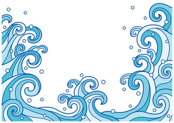 かわいいポップな波イラスト背景