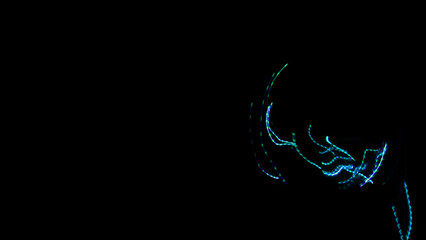 Obraz premium space licht malen bahn weg rauch linien striche leuchten dunkel hintergrund videoeffekt superkraft Visueller Effekt 