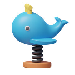 blue whale toy 3d illustration