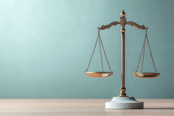 Elegant scales of justice symbolizing law and balance