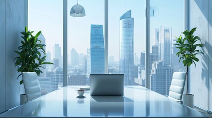 Modern Office with Cityscape View